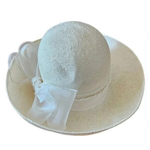 Georgette Vintage Women's Classy Hat  Cream.